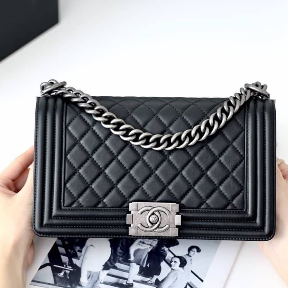 Chanel Prestige Boy Quilted Leather Bag (Black) - Image 3
