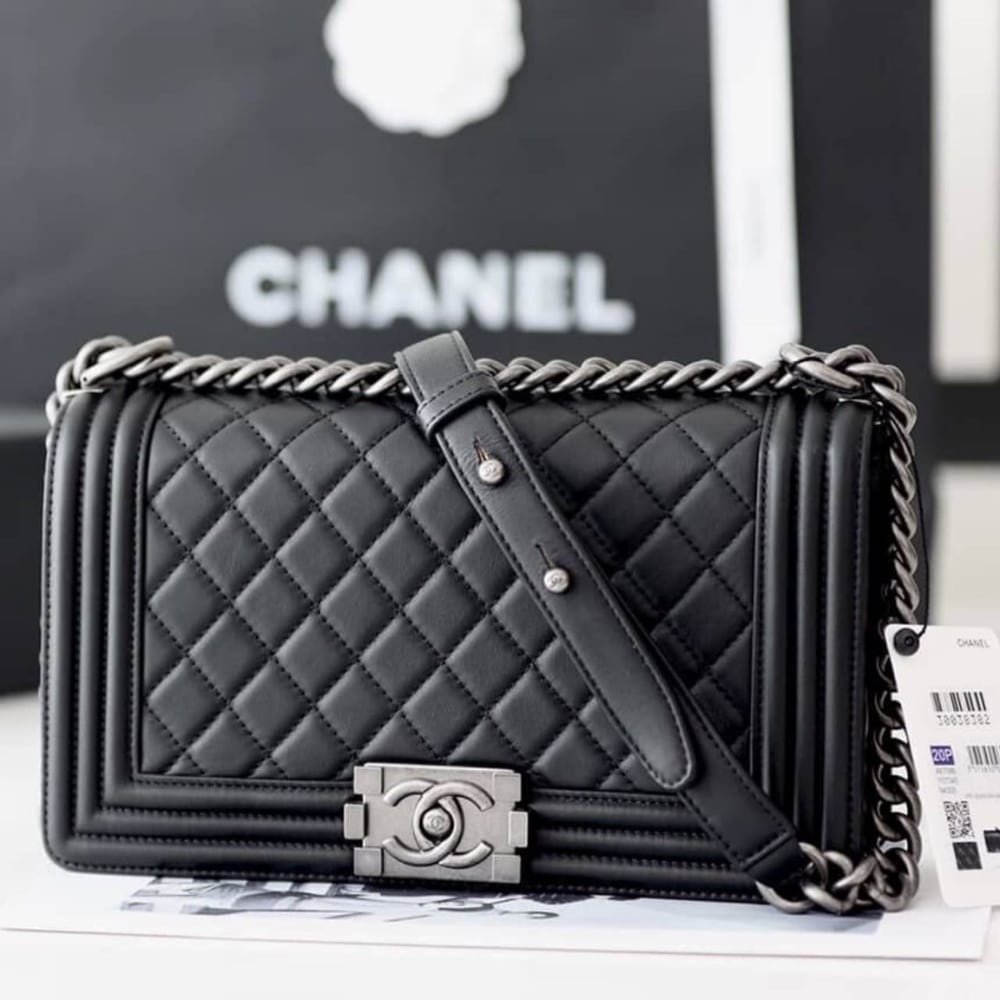 Chanel Prestige Boy Quilted Leather Bag (Black) - Image 4