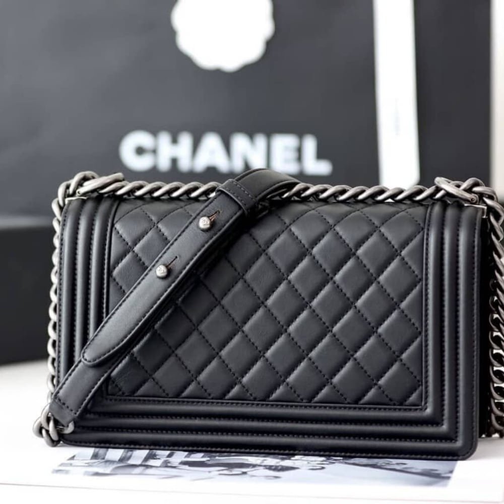 Chanel Prestige Boy Quilted Leather Bag (Black) - Image 5