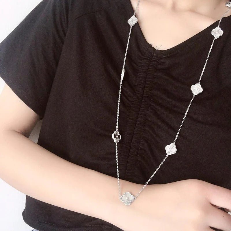 VCA 9 Clover 316L Steel Two Size Necklace - Image 6