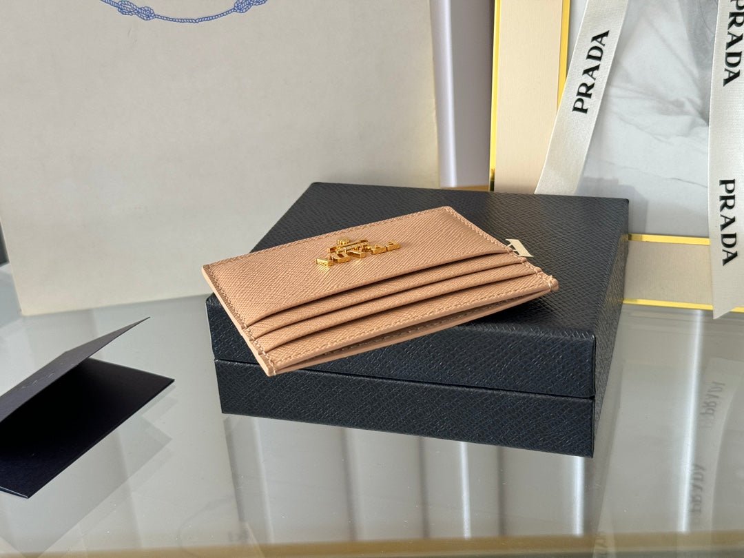 Prada Style Light Brown Leather Card Holder - Image 6
