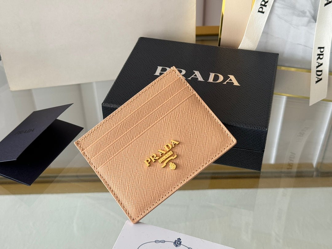 Prada Style Light Brown Leather Card Holder - Image 3