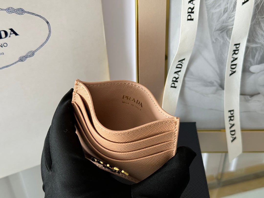 Prada Style Light Brown Leather Card Holder - Image 8