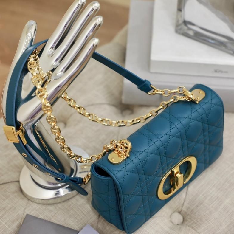 Dior Small Caro Deep Blue Cannage Hand Bag - Image 3