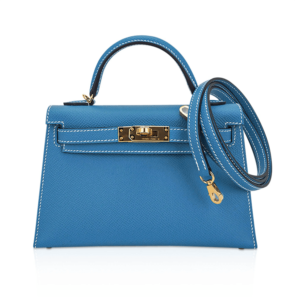 Hermès Mini Kelly Bleu Jean Epsom Hardware