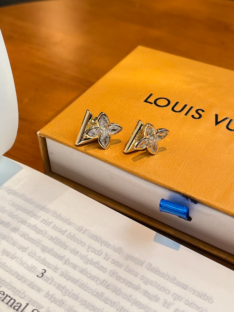 LV V & Flower Stud Twinkling Earrings - Image 4