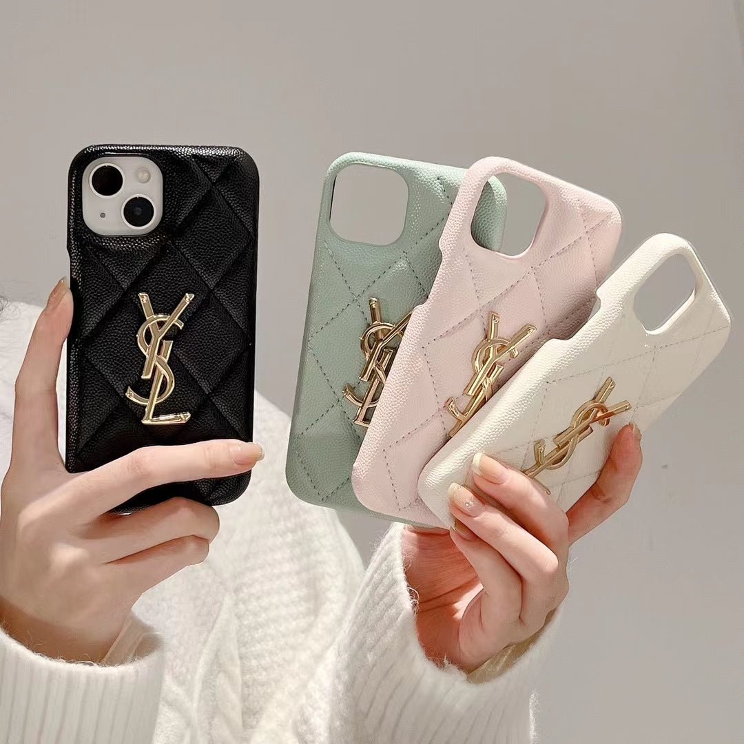 Alternative view of YSL Mint Green Quilted Leather iPhone Case