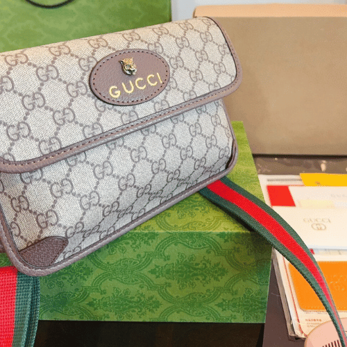 Gucci Tiger Head Brown Shoulder Bag - Image 6