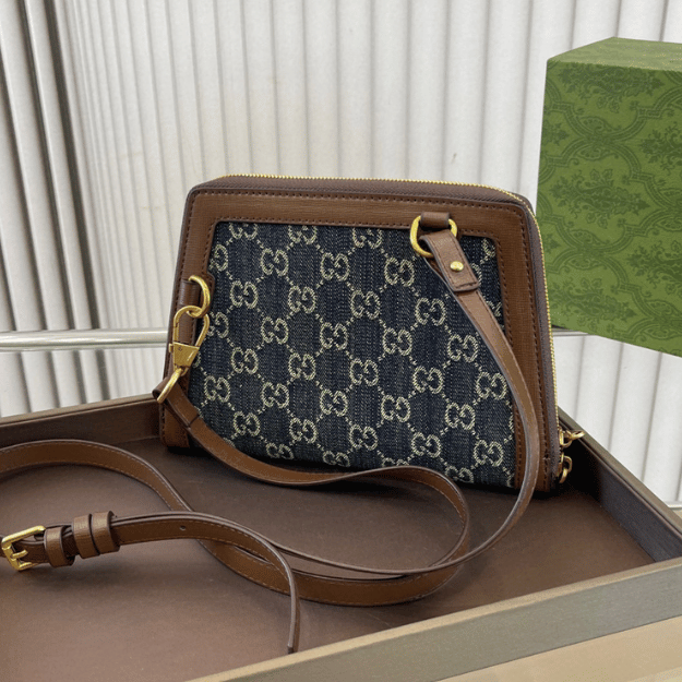Gucci Ophidia Small Messenger Bag Gg Denim Blue 8.7 Inches - Image 6