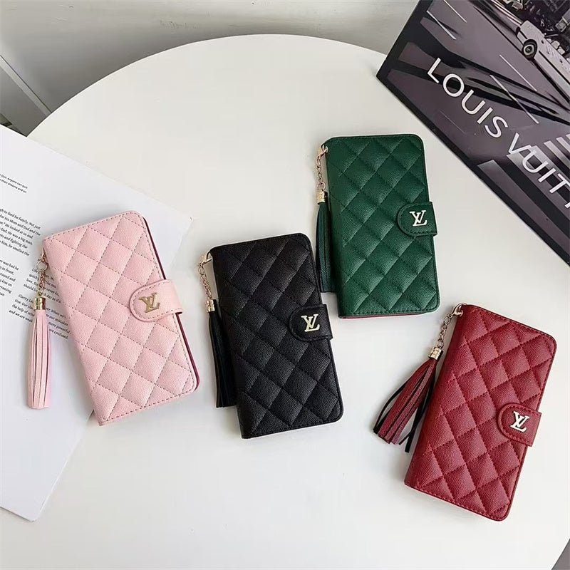 LV Quilted Tassel Flip Wallet Case - Image 9