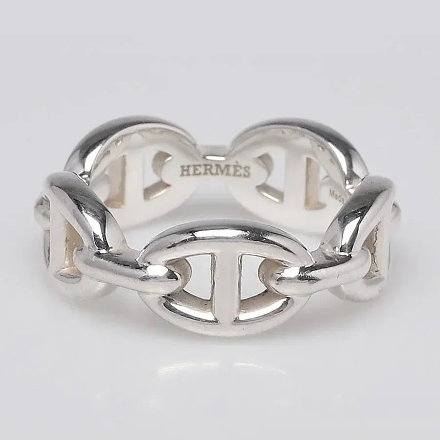 Hermès Silver Plated Chaine d'Ancre Links Ring