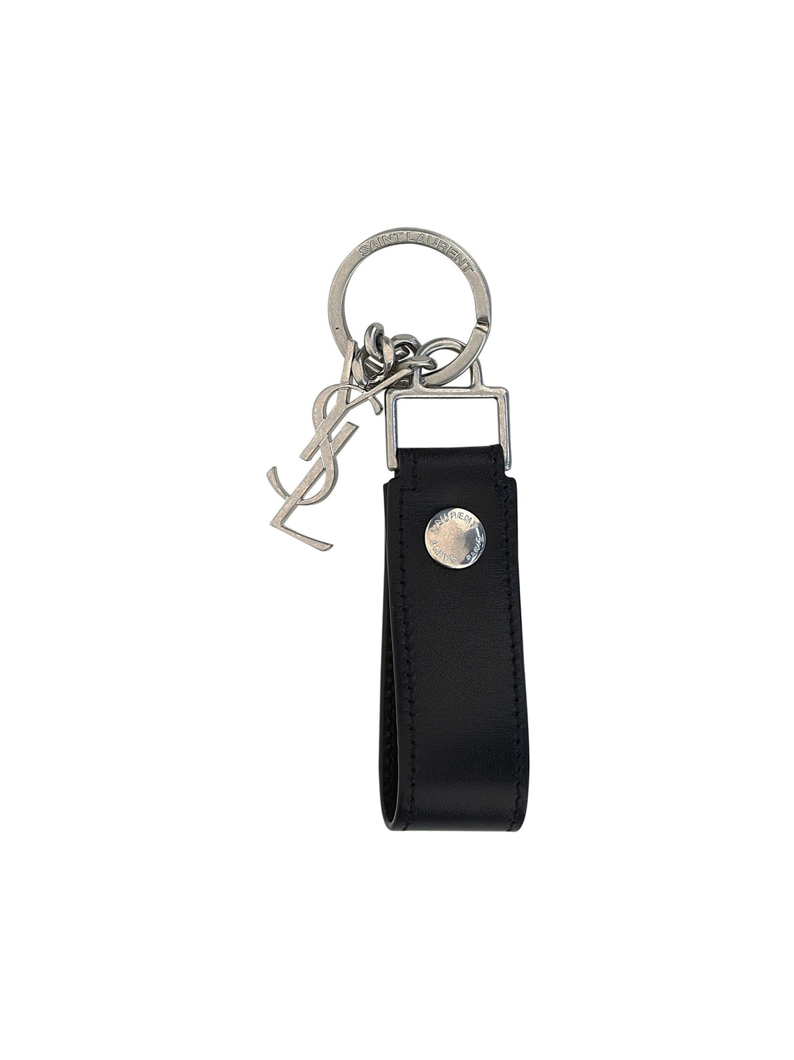 YSL Minimalist Leather Strap Keychain