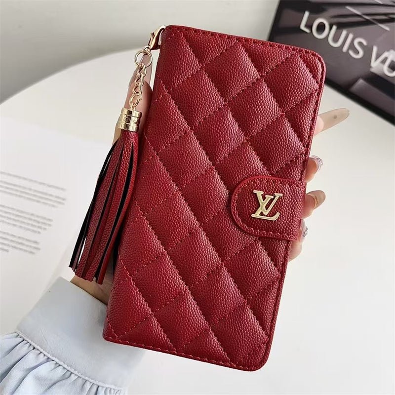 LV Quilted Tassel Flip Wallet Case - Image 4