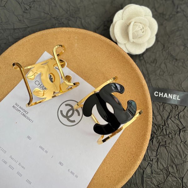 Alternative view of Chanel Two-Tone Enamel CC Open Cuff