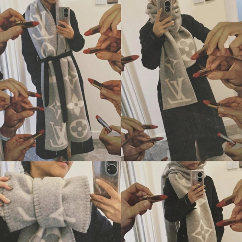 LV Oversized Monogram Cashmere Blend Scarf