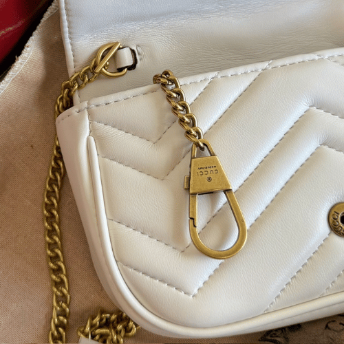 Gucci Gg Marmont Mini Matelass?? Shoulder Bag White 6.5 Inches - Image 7