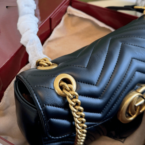 Gucci Gg Marmont Medium Matelass?? Shoulder Bag Black 10.2 Inches - Image 8