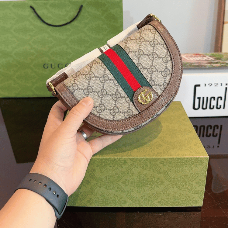 Gucci Ophidia Mini Shoulder Bag Beige Brown 6.7 Inches ?838476 Fae0P 9746 - Image 7