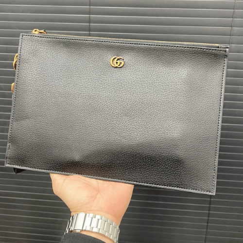 Gucci GG Black Leather Clutch Bag - Image 7
