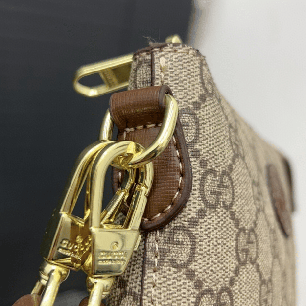 Gucci Gg Supreme Mini Messenger Bag Beige 6.7 Inches - Image 7