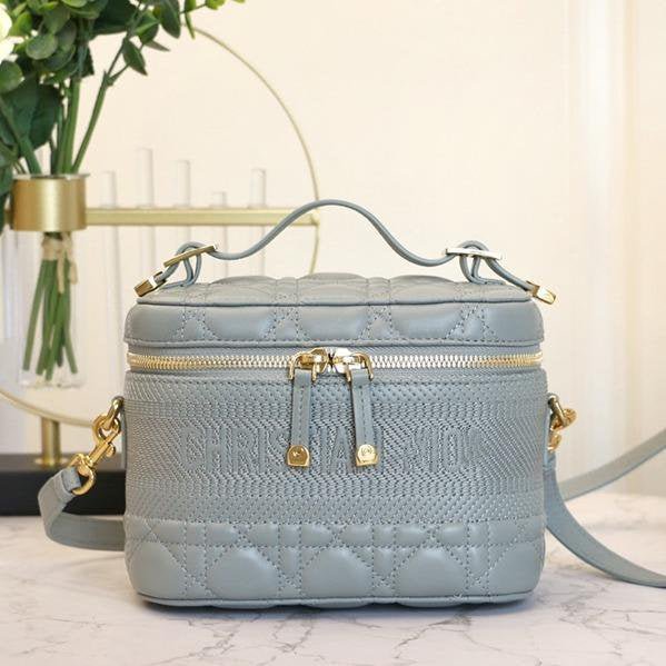 Dior Vanity Case Cloud Blue Cannage Lambskin Bag