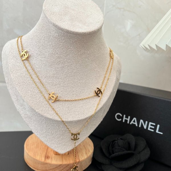 Chanel Multi-Gold CC Layered Stack Necklace