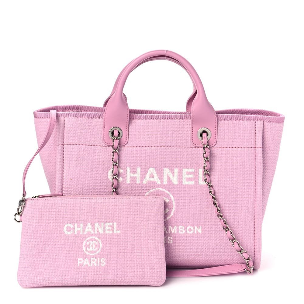 Alternative view of Chanel Deauville Mixed Fibers Tote Bag (Pink)