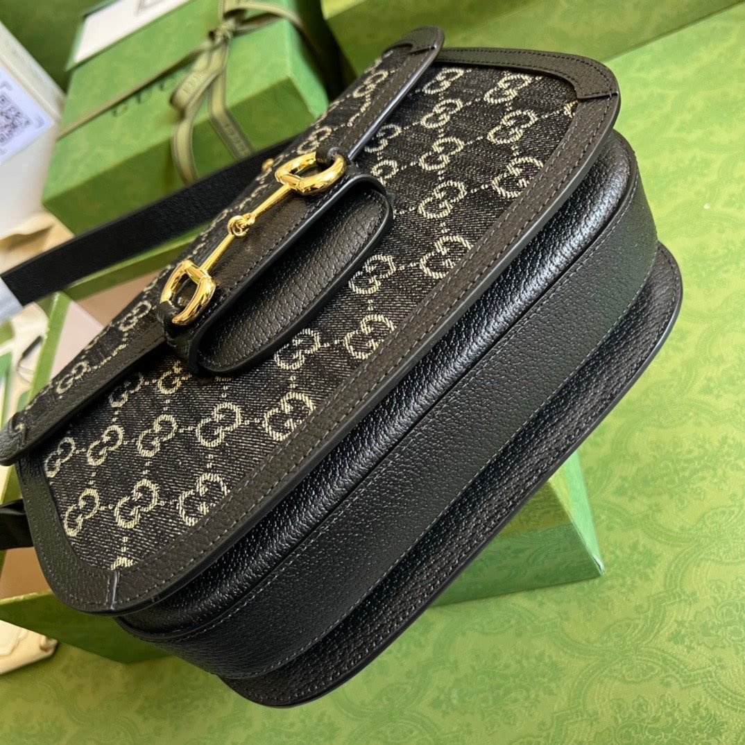 Gucci Horsebit 1955 Denim Bag - Image 7