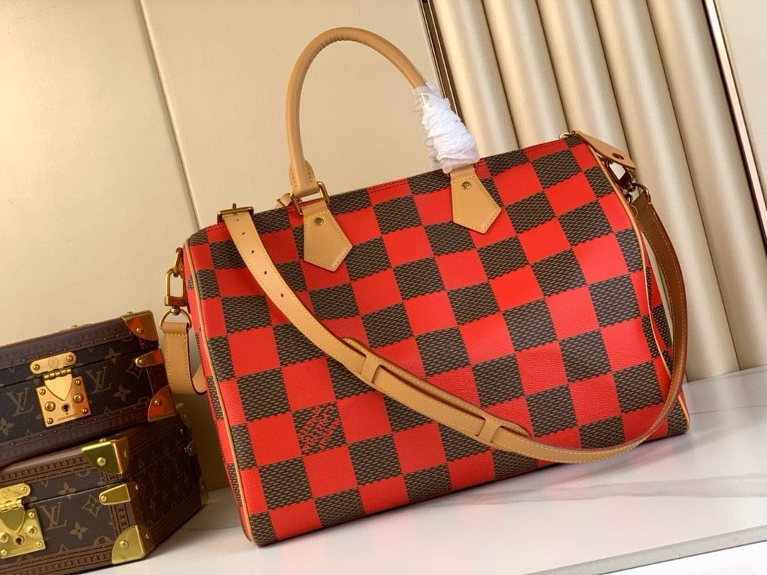 Louis Vuitton Speedy40 Bold Red Damier Pop Canvas - Image 5