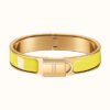 Hermès Gold Yellow Enamel Hinged Bracelet