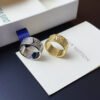 LV Dual-Tone Full Carved Wide Logo Band Ring