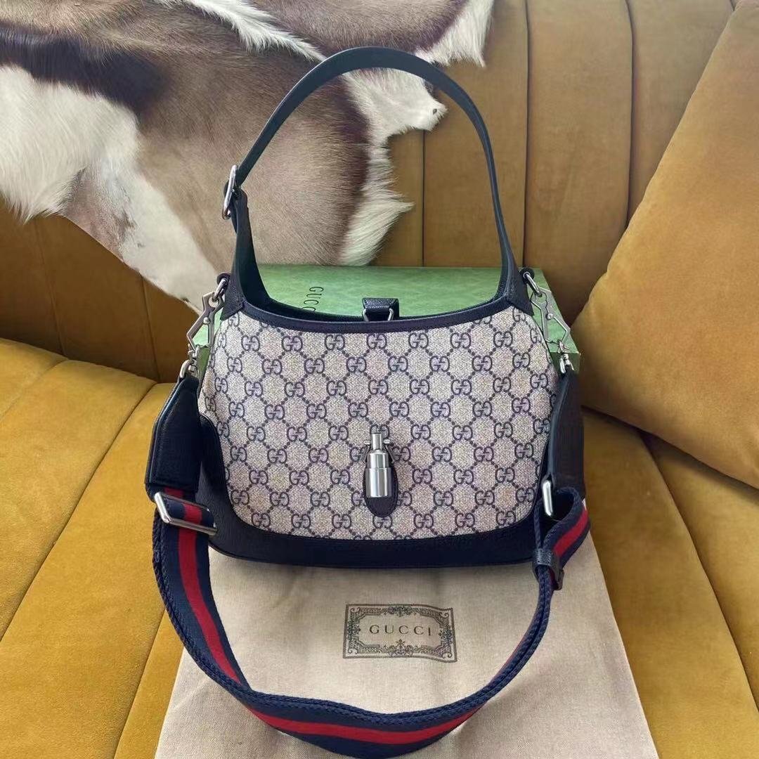 Alternative view of Gucci Jackie 1961 Small Shoulder Bag Beige And Blue 28Cm 678843 96IWN 4076