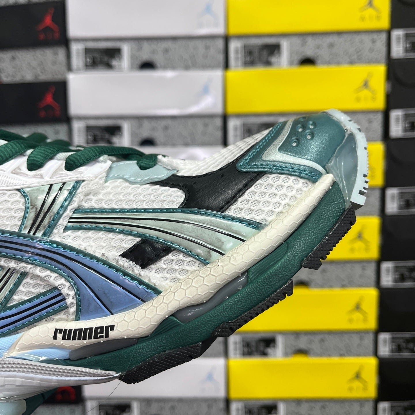 Balenciaga Runner 7.5 Teal White Blue - Image 3