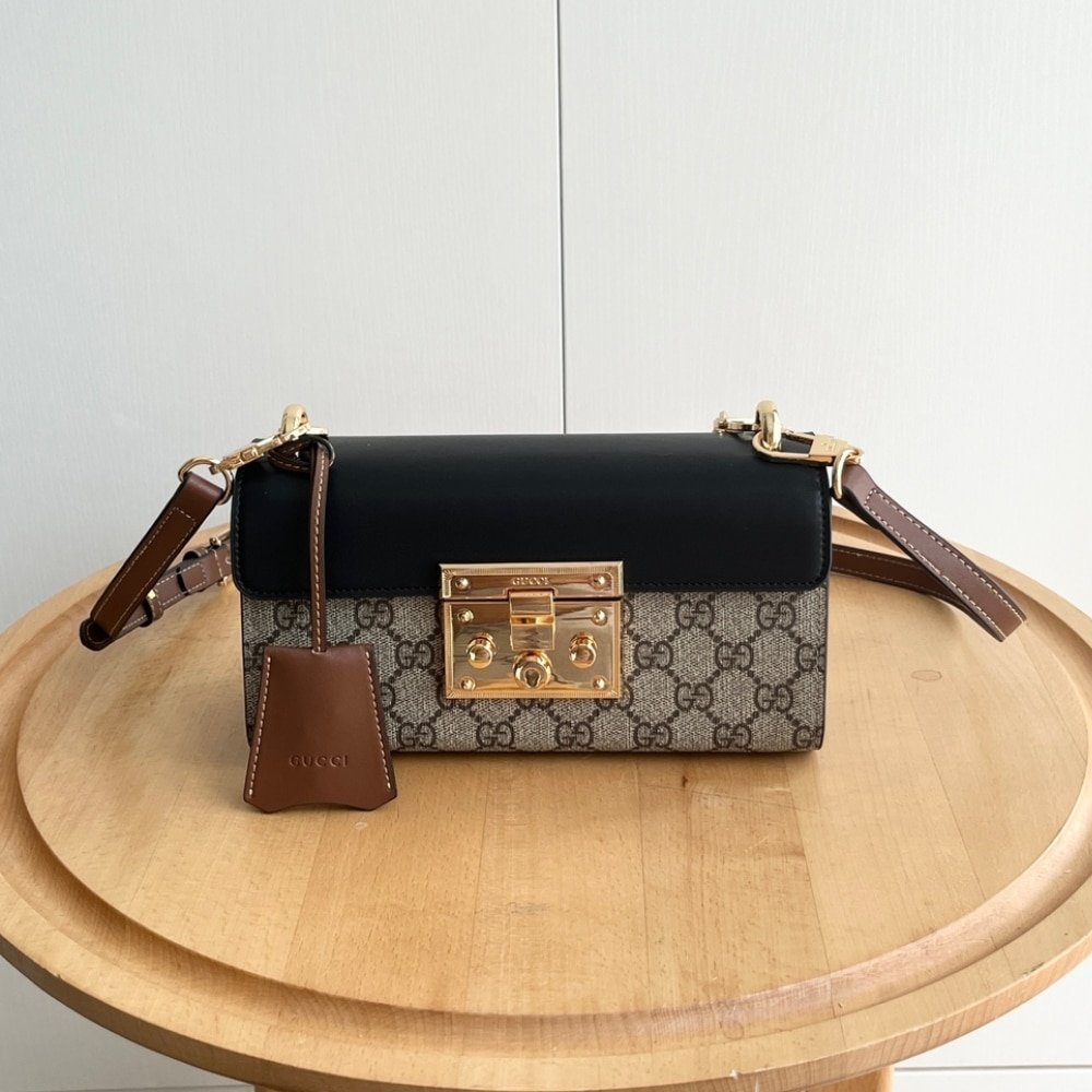 Alternative view of Gucci Padlock Small Shoulder GG Supreme Canvas Black 22Cm ?735103 KLQJG 9785