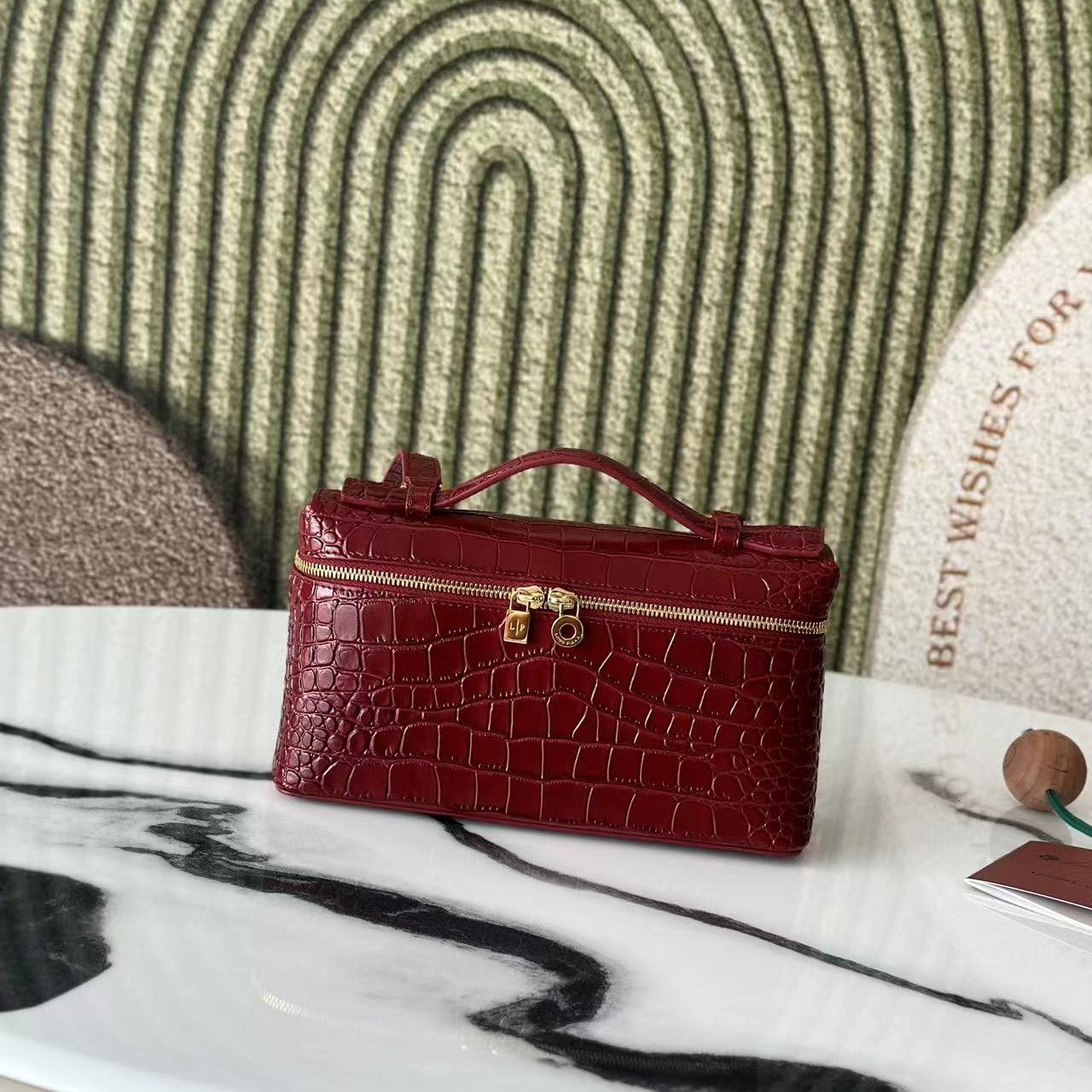 Loro Piana Extra Red Croc Leather Bag