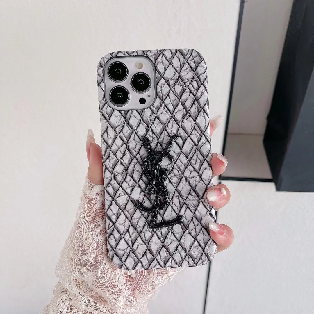 YSL Diamond Quilted Pattern iPhone Case (Multi-Color) - Image 3