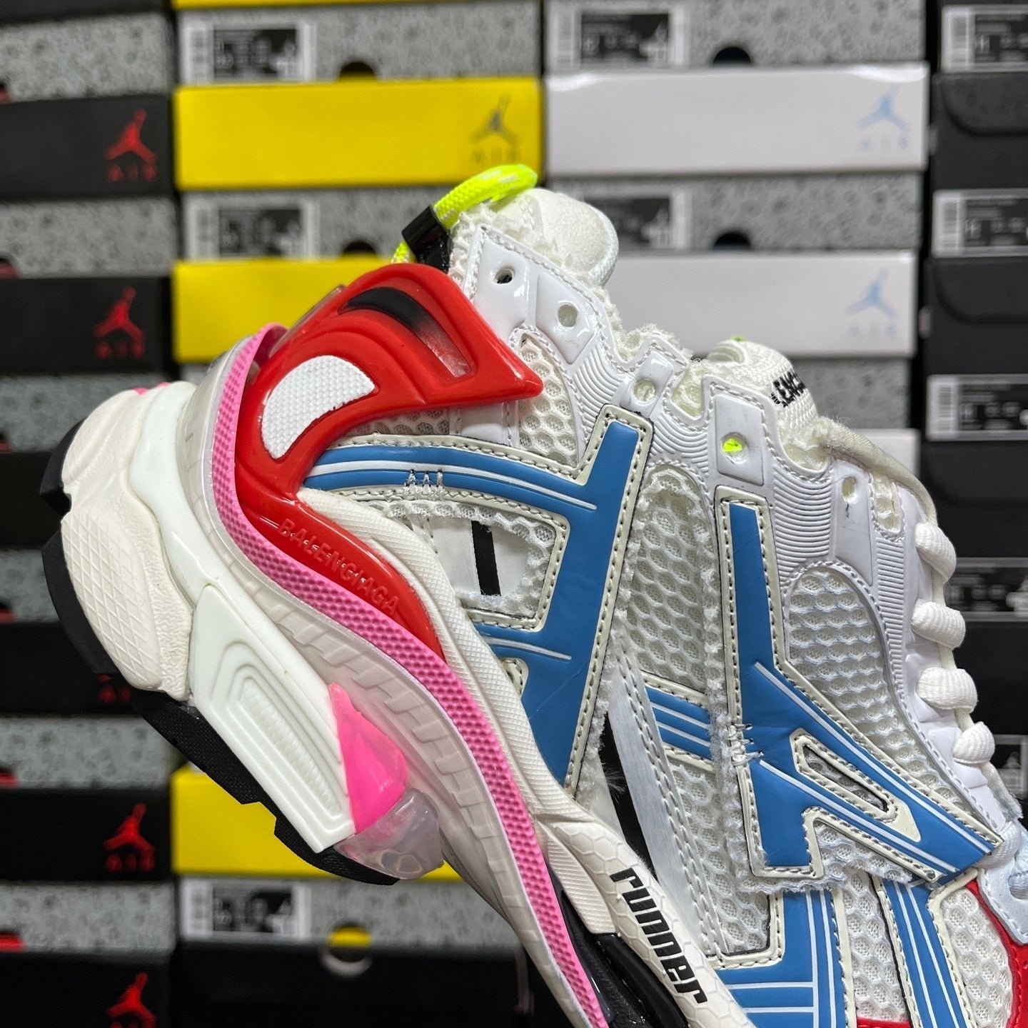 Alternative view of Balenciaga Runner 7.0 White Blue Red Pink