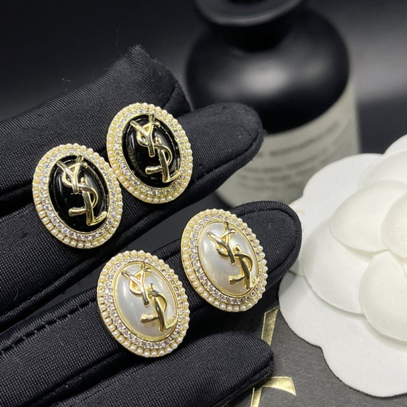 YSL Logo Hoop Earrings