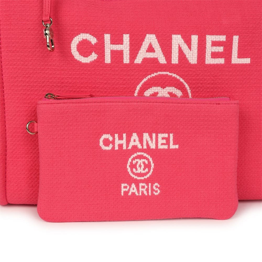 Chanel Deauville Canvas Tote Bag (Hot Pink) - Image 6