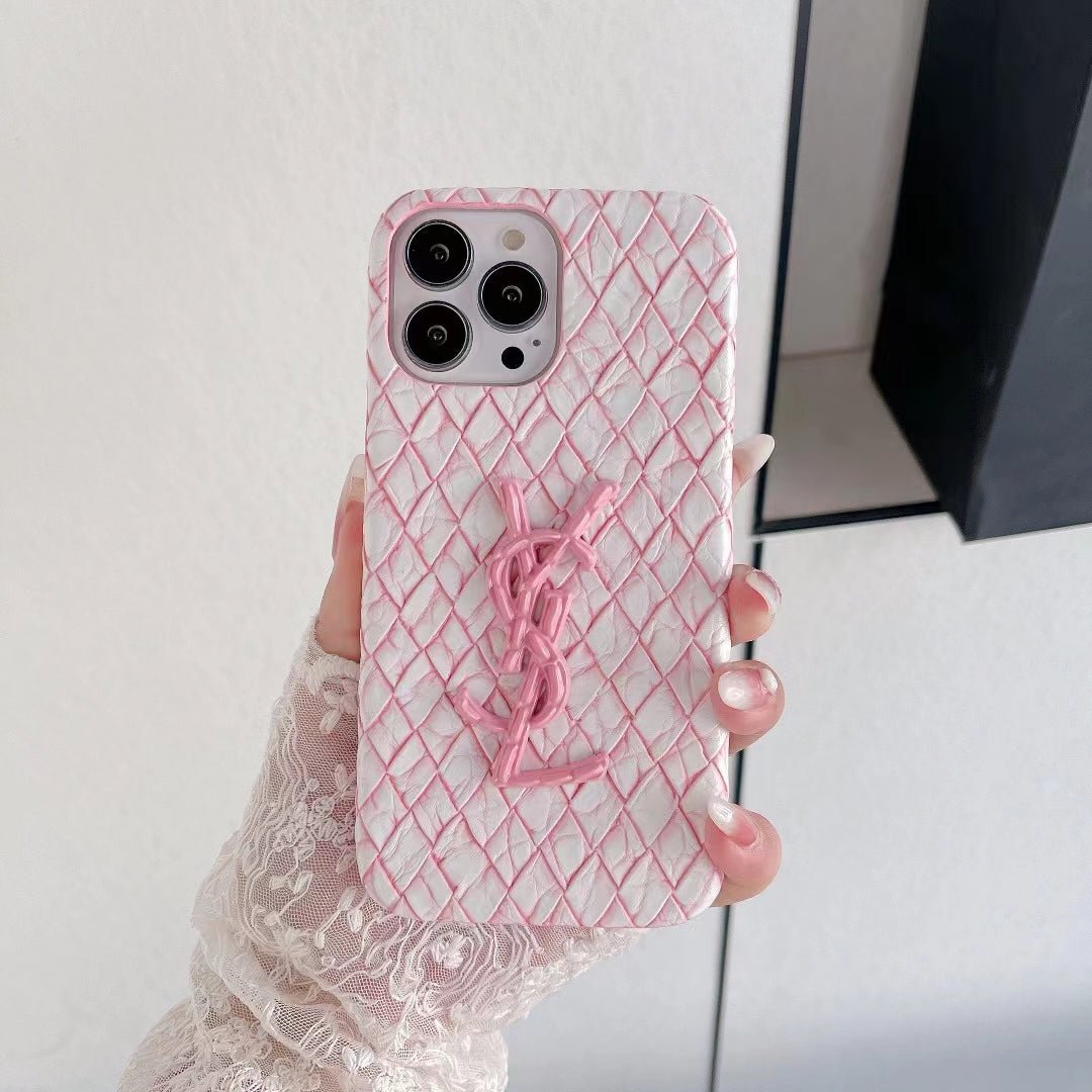 YSL Diamond Quilted Pattern iPhone Case (Multi-Color)