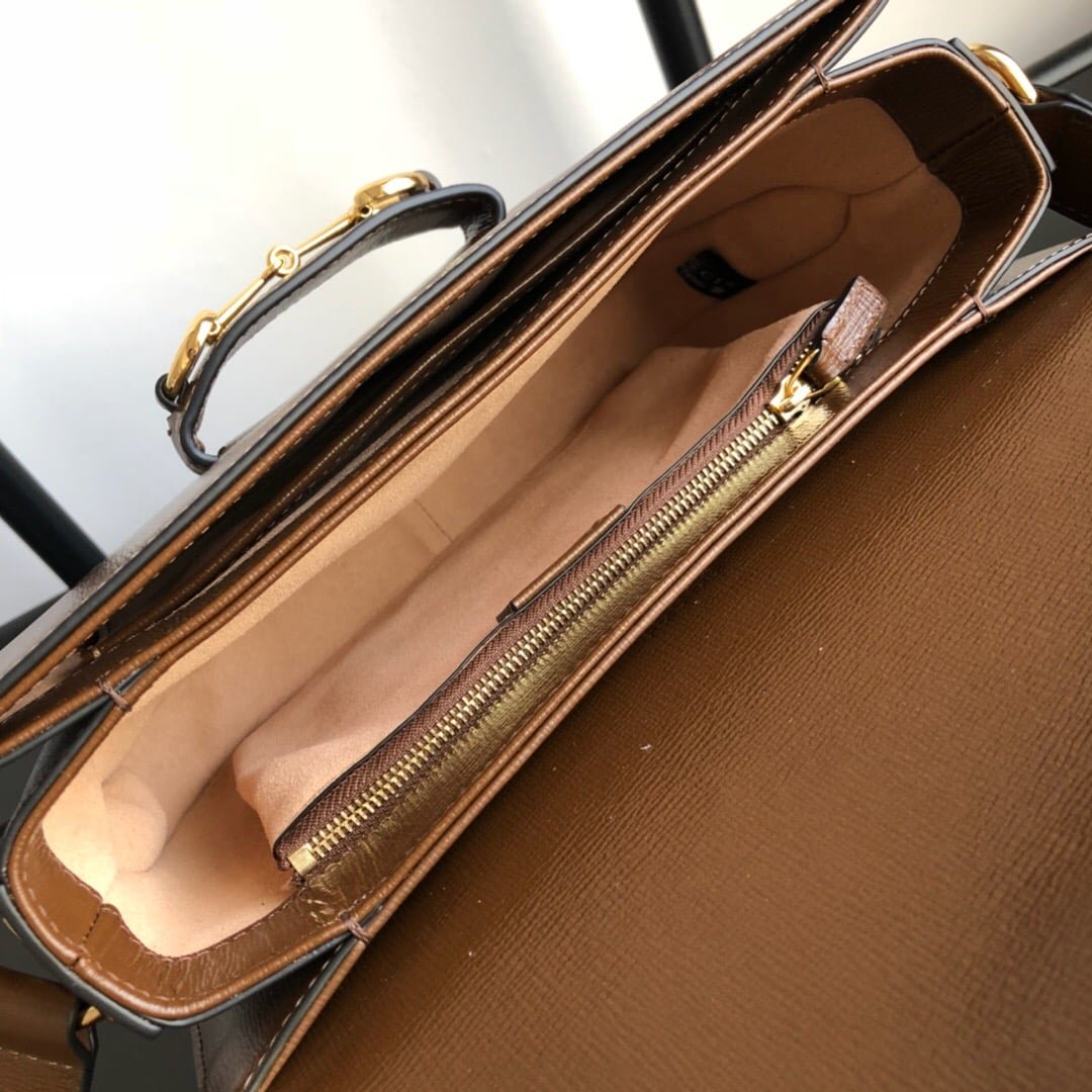 Gucci Horsebit 1955 Brown Leather Bag - Image 6