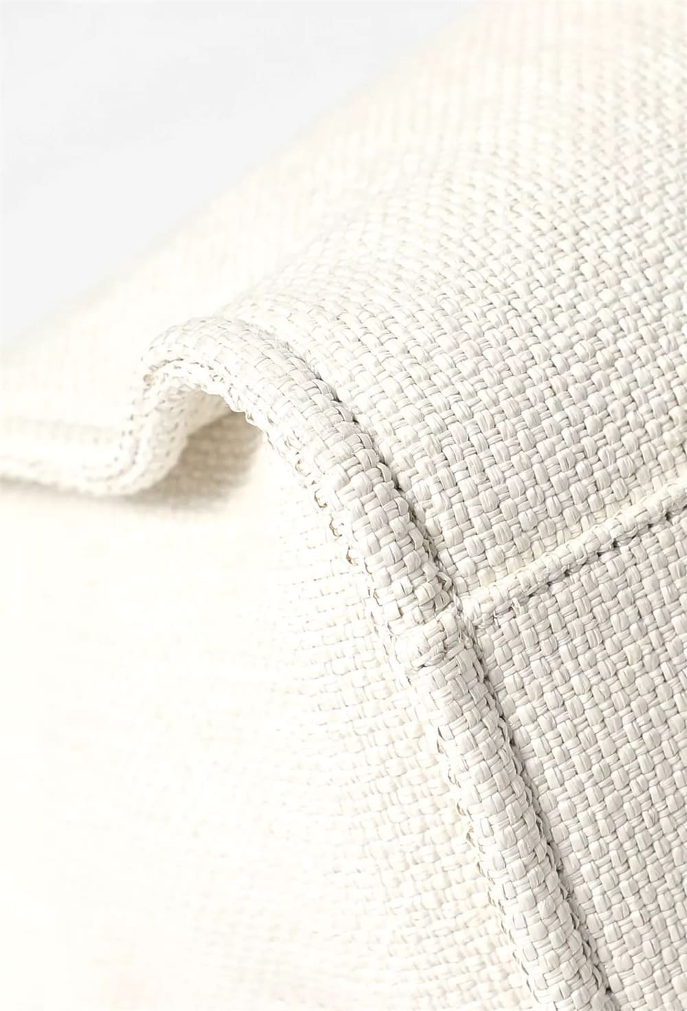 Chanel Deauville Canvas Tote Bag (Large White) - Image 7