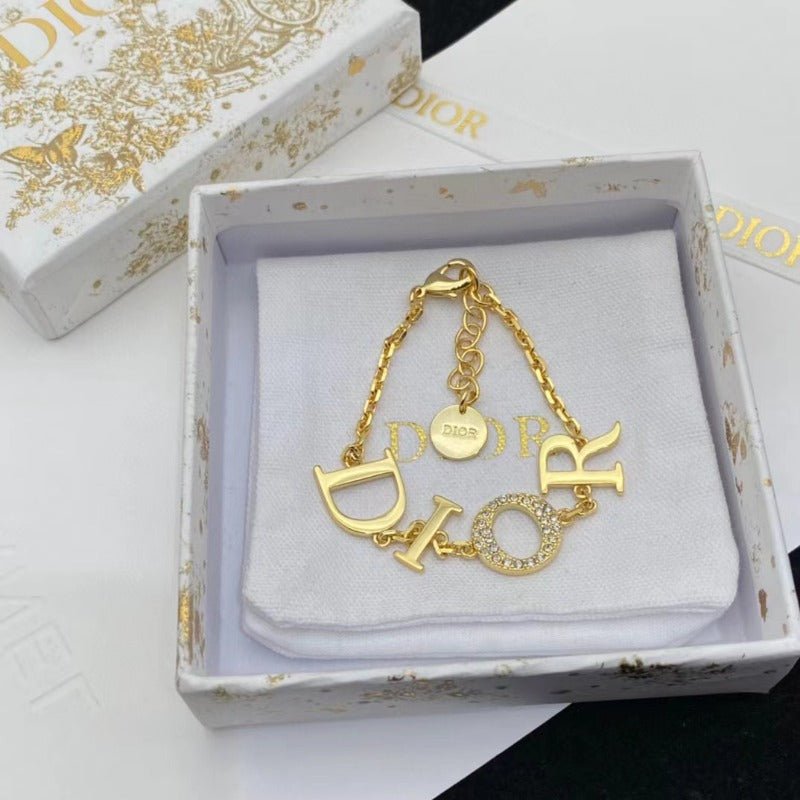 Dior Gold Letter Logo Star Bracelet - Image 4