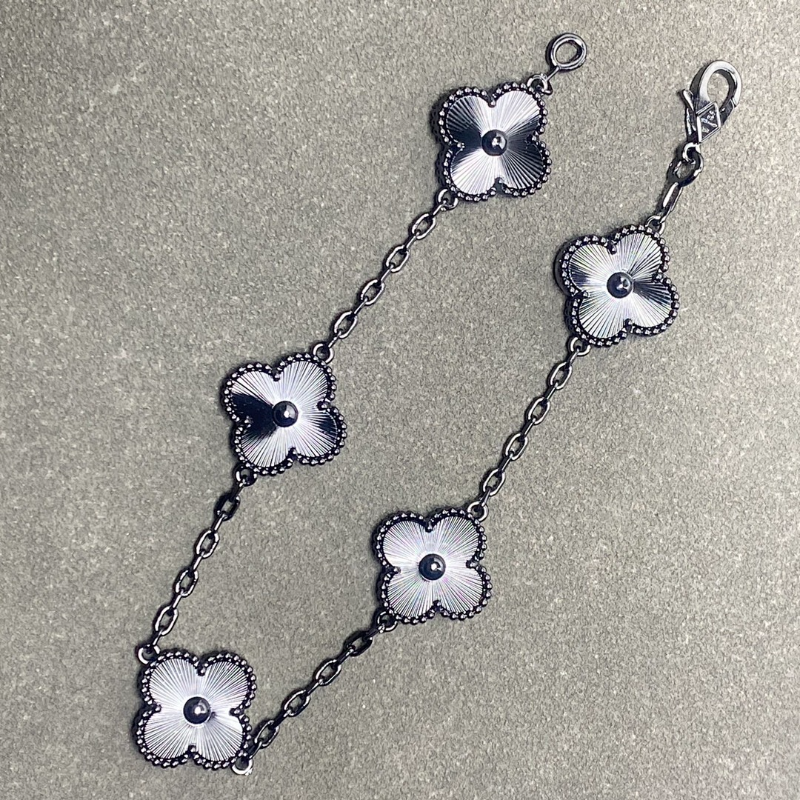 Alternative view of VAB55  Women's New Black Warrior Laser Five Flower Bracelet Jewelry