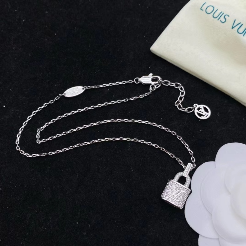 LV Crystal Lock Necklace