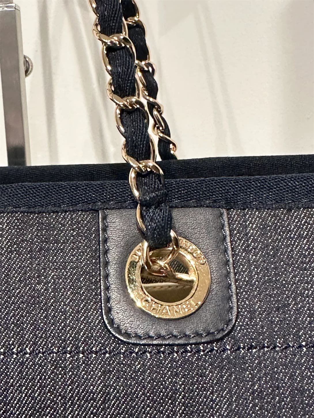 Chanel Deauville Denim Tote Bag - Image 6