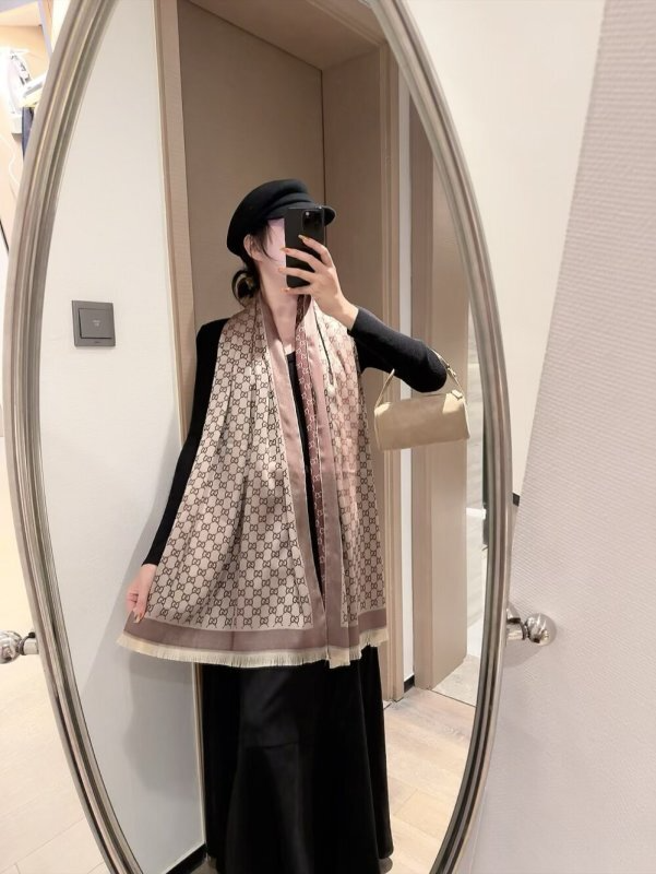 GUCCI Wool Multi-tone GG Scarf - Image 11