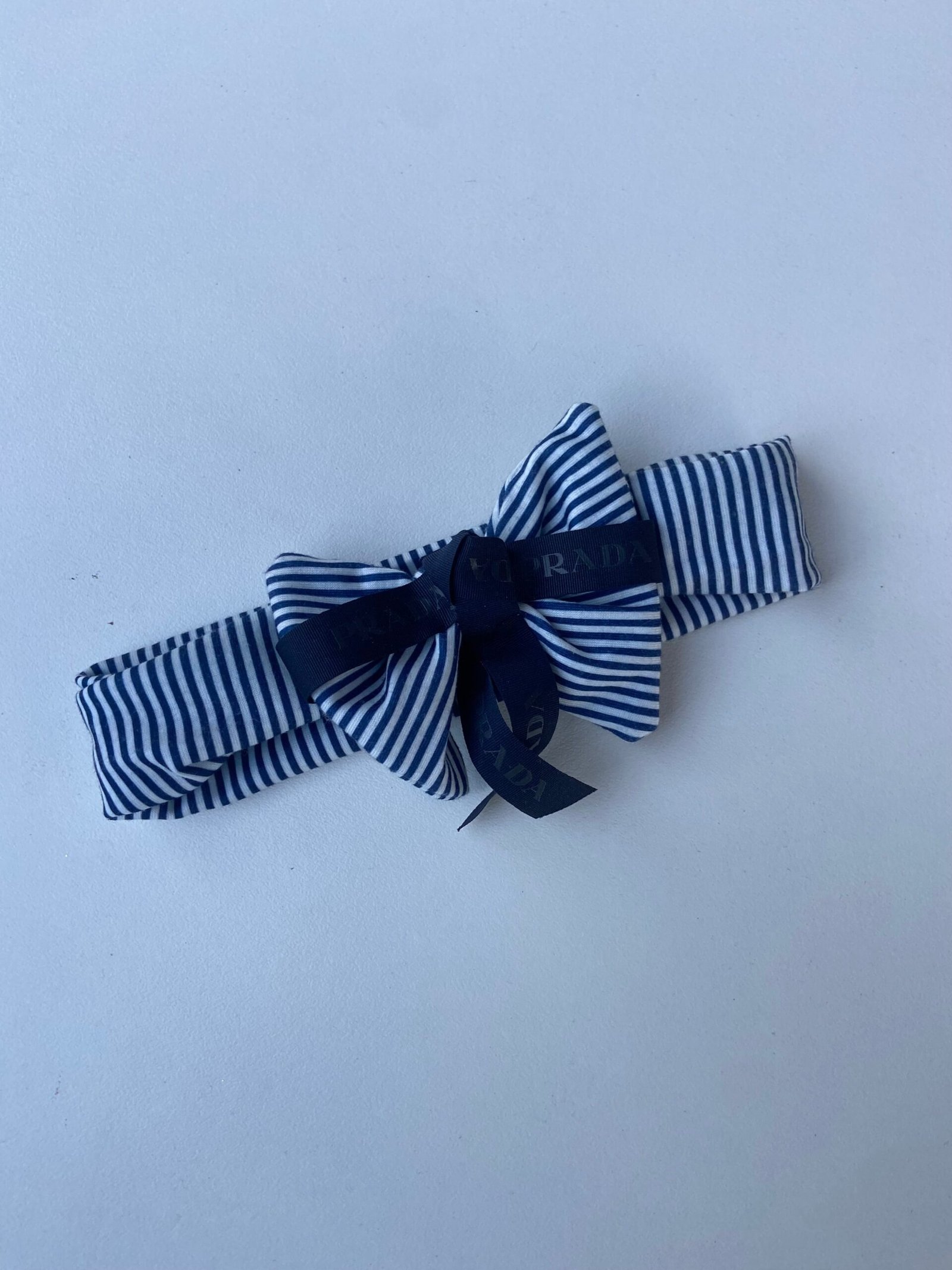 Gucci Stripe Fabric Bow Hair Barrette