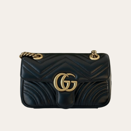 Gucci Gg Marmont Small Matelass?? Shoulder Bag Black 8.7 Inches