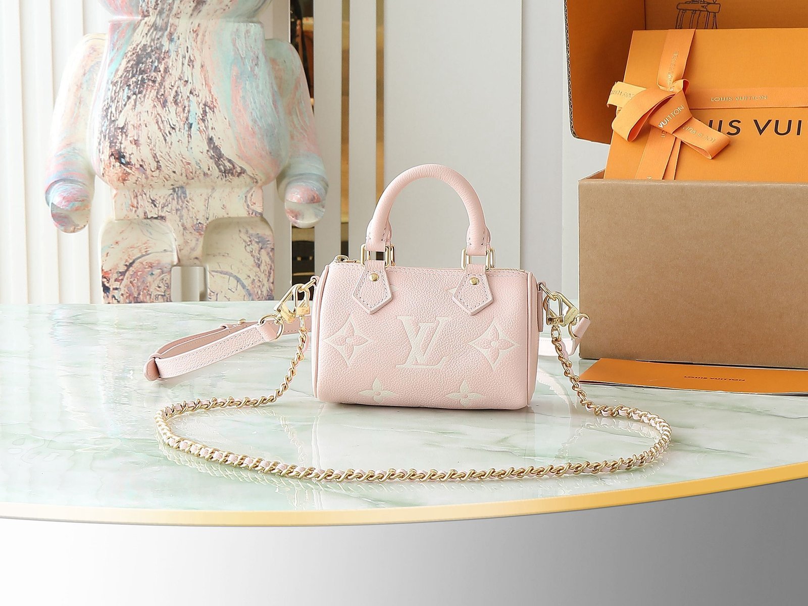 Alternative view of Louis Vuitton Nano Speedy Pink Empreinte